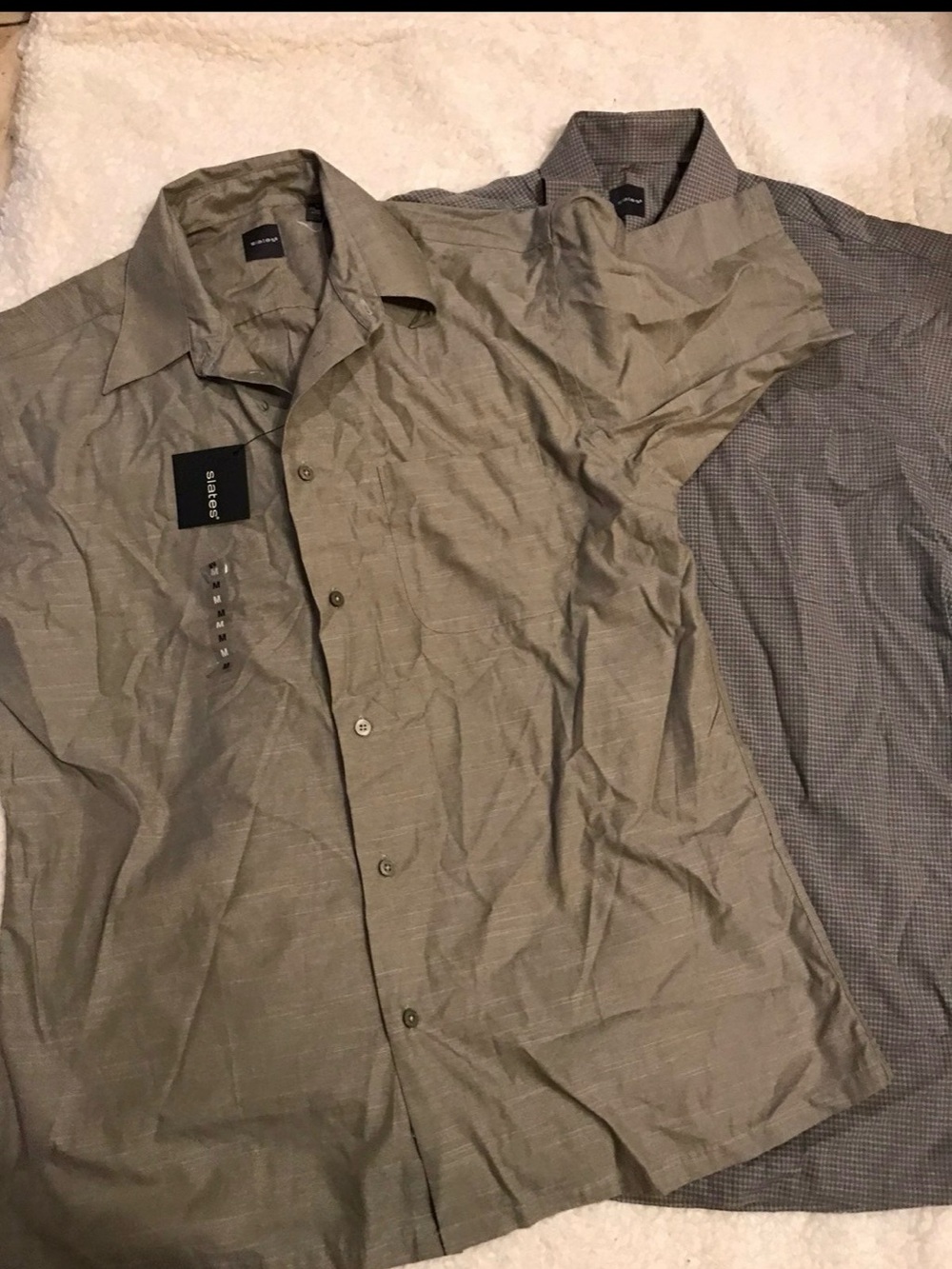 Men's Classic Olive Button-Up Shirt - Unknown Brand